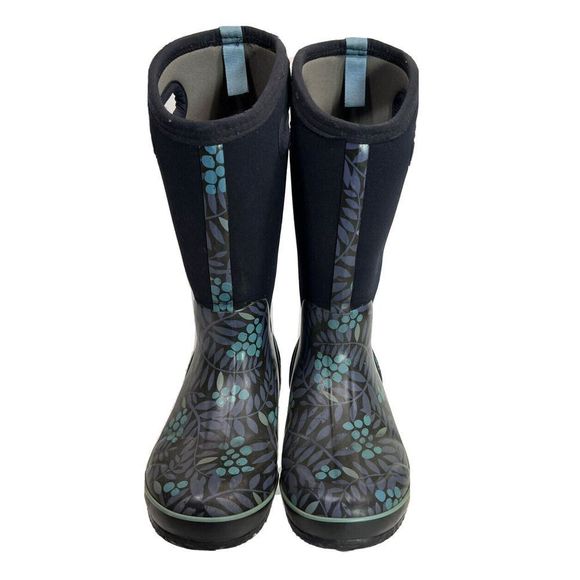 BOGS Womens Winterberry Blue Black Tall Waterproof Boots Size 8 US Mud Farming - Picture 2 of 13